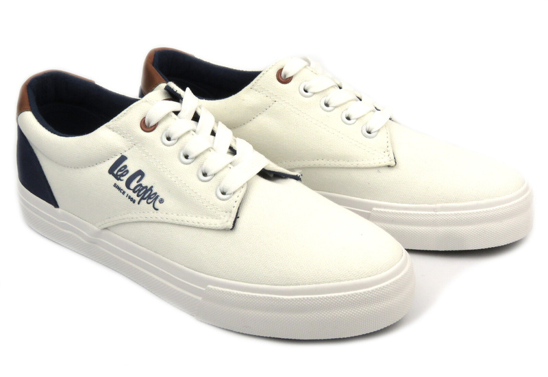 Wygodne trampki męskie - Lee Cooper LCW-24-02-2140, białe