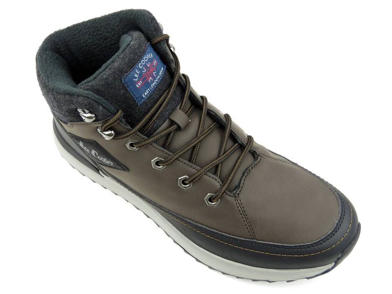 Ciepłe trzewiki męskie na grubej podeszwie - LEE COOPER LCJ-21-01-0532M, brązowe