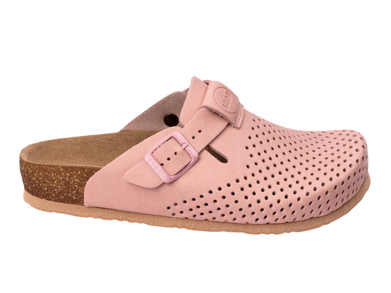 Skórzane Klapki Damskie Leon 4250 różowe