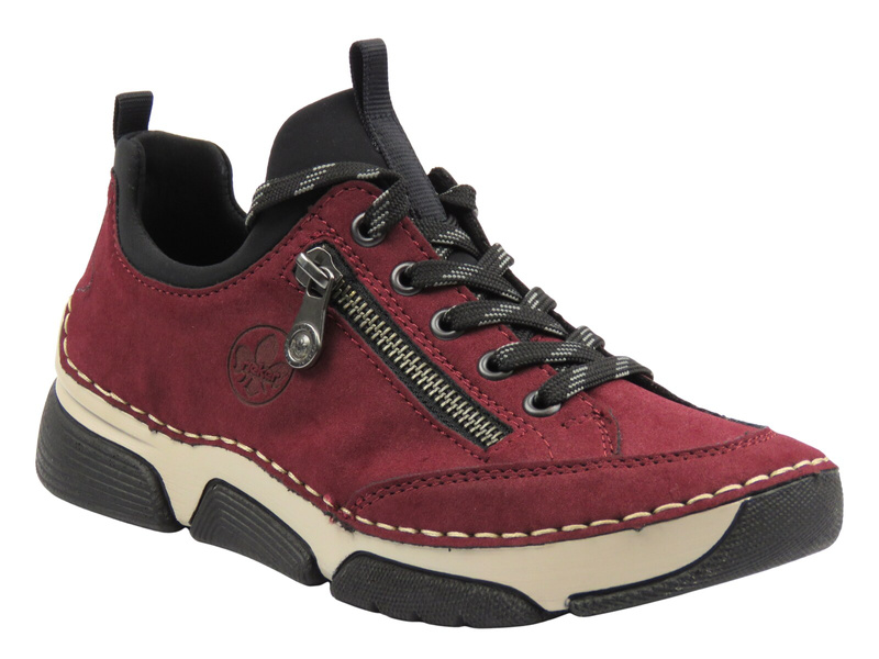 Botki damskie Rieker 45973-36, bordowe