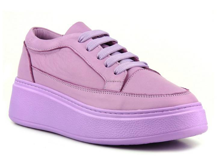 Fioletowe sneakersy damskie na platformie - VENEZIA 01801-71