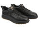 Sneakersy Męskie Venezia W008LEBLMSP084 Czarne Sznurowane