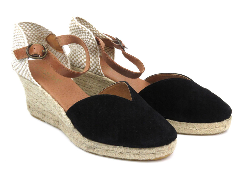 Sandały, espadryle damskie na koturnie - VENEZIA V-5359-P, czarne