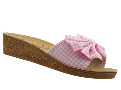 Klapki damskie z korkową wkładką różowe INBLU MINNY