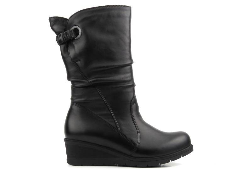 Kozaki damskie na koturnie - AXEL 4466, czarne