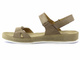 Skórzane sandały damskie płaskie - HELIOS Komfort 282, beżowe