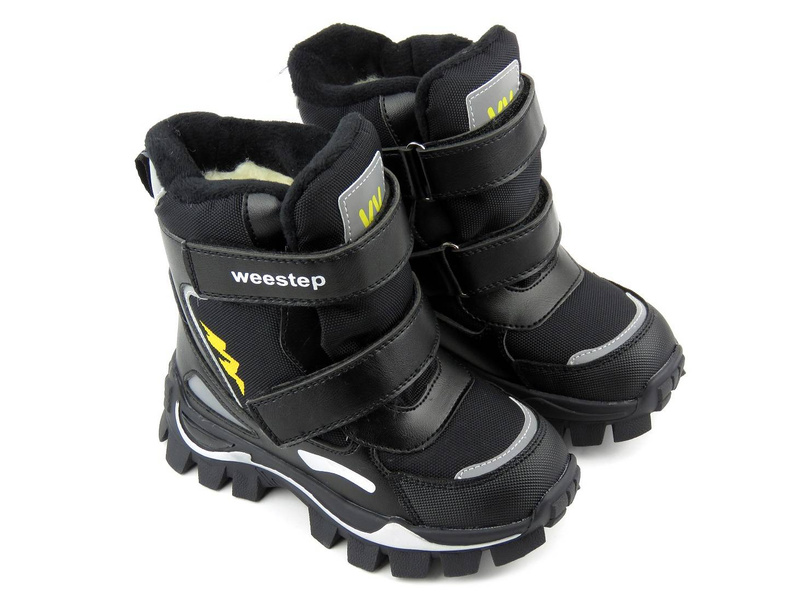Śniegowce dziecięce z wełną - WEESTEP R076857885BK, czarne
