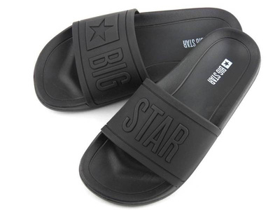 Klapki męskie basenowe, plażowe - Big Star DD174690, czarne