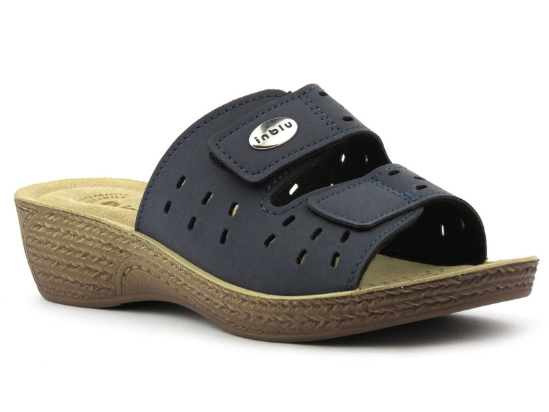 Klapki damskie z przewiewną cholewką - INBLU GL-52, granatowe