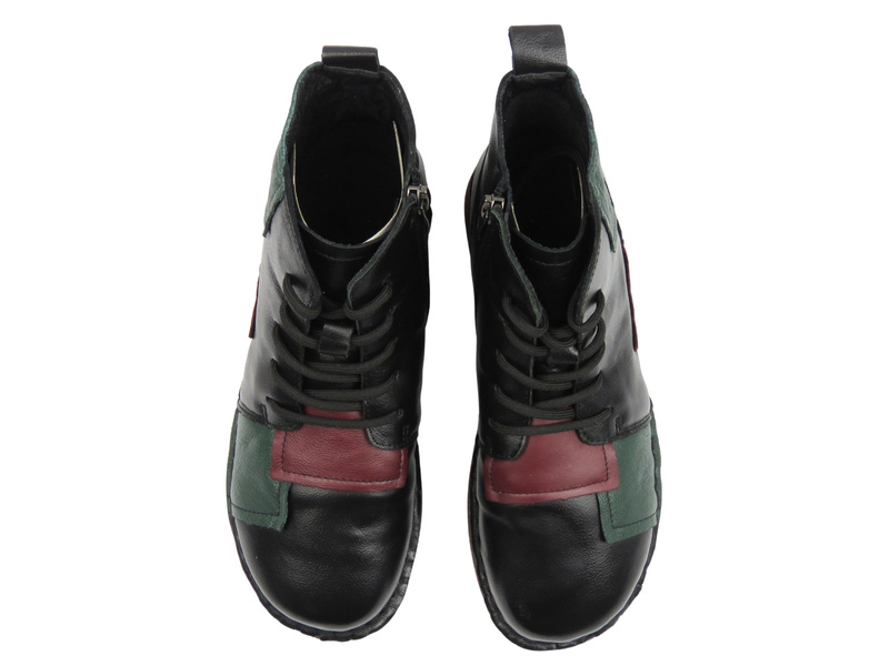 Skórzane botki damskie czarne Cambell 25-15306