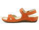 Skórzane sandały damskie sportowe - HELIOS Komfort 205, pomarańczowe 