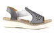 Skórzane sandały damskie wsuwane - Helios Komfort 109, szare