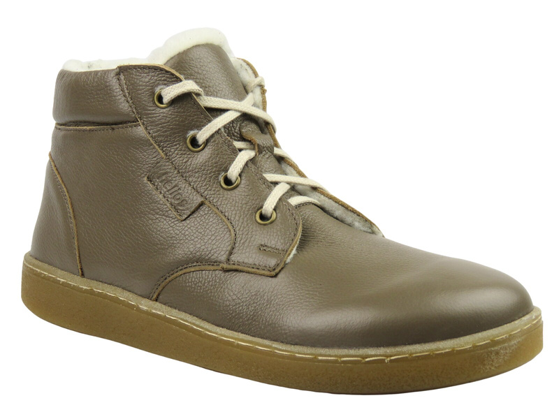 Barefoot wełna Merino skórzane minimalistyczne trzewiki męskie Helios Komfort 833-2, oliwkowe