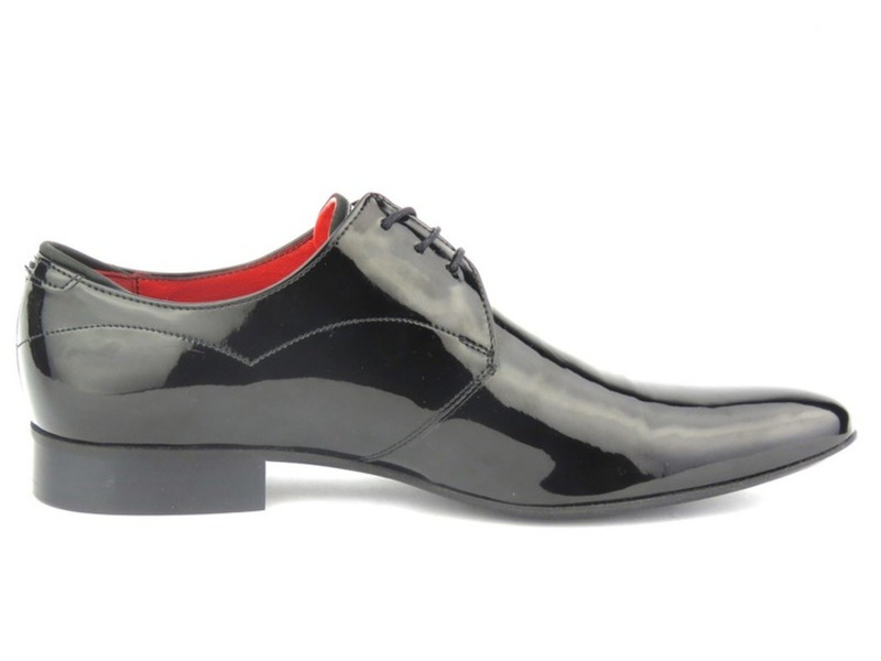 Derby męskie lakierowane Conhpol 4755, czarne