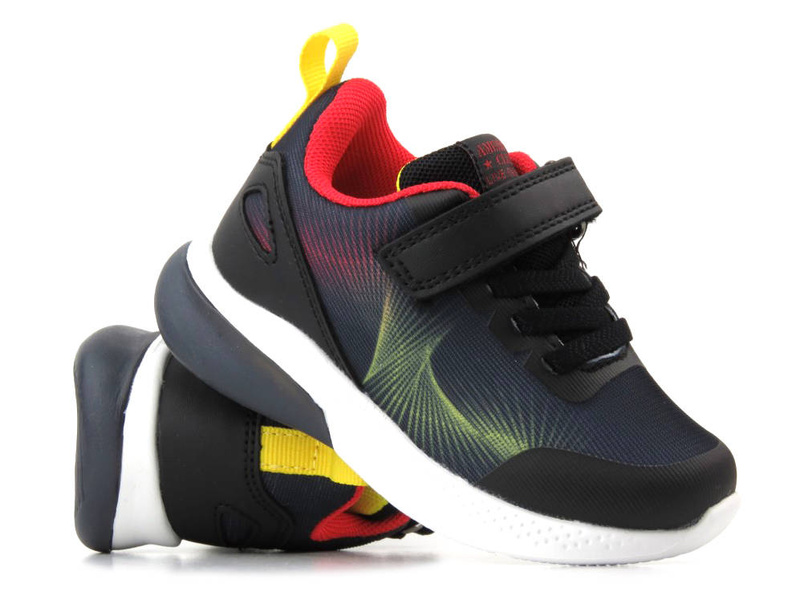 Buty dziecięce sportowe świecące  - American Club ES 123/23, czarne