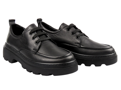 Skórzane półbuty damskie Nika Komfort H-7465, czarne