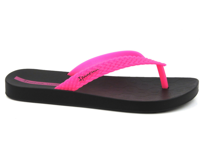 Japonki damskie sportowe - Ipanema 26362, czarne z różem