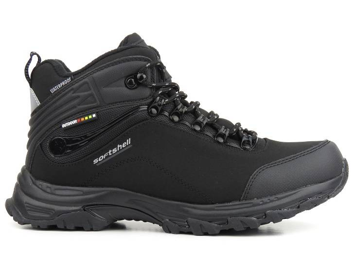 Śniegowce, trekkingi męskie z softshell i membraną - AMERICAN CLUB WT54/23, czarne