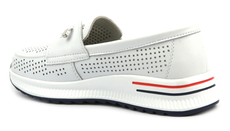 Ażurowe półbuty damskie - Artiker 52C1889, biały