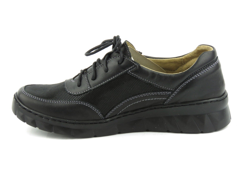 Lekkie i wygodne sneakersy damskie - Helios Komfort 360, czarne