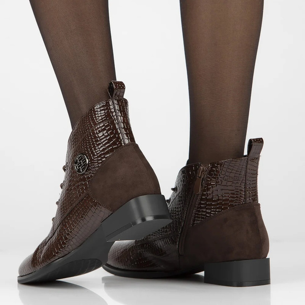 Trzewiki botki damskie - Filippo DBT4824/25, brązowe