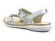 Skórzane sandały damskie na rzepy - Helios Komfort 794S, srebrne
