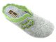 Ciepłe kapcie damskie filcowe - Manitu 320697, szare z zielonym