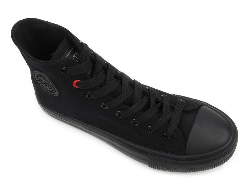 Wysokie trampki damskie, sznurowane - Big Star TT274033, czarne