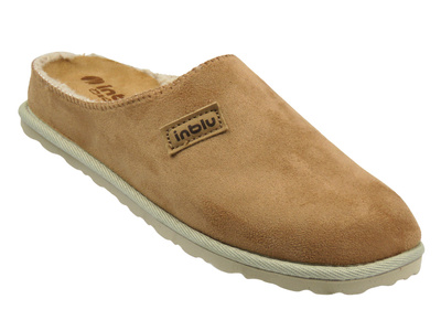 Ciepłe kapcie damskie brązowe INBLU CS-45