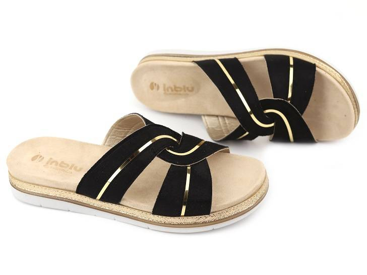 Klapki damskie na lato, wakacje - INBLU SA-43, czarne