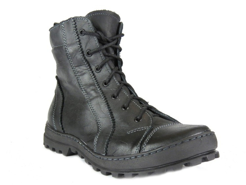 Wygodne trapery damskie ocieplone wełną - HELIOS Komfort 627, grafitowe