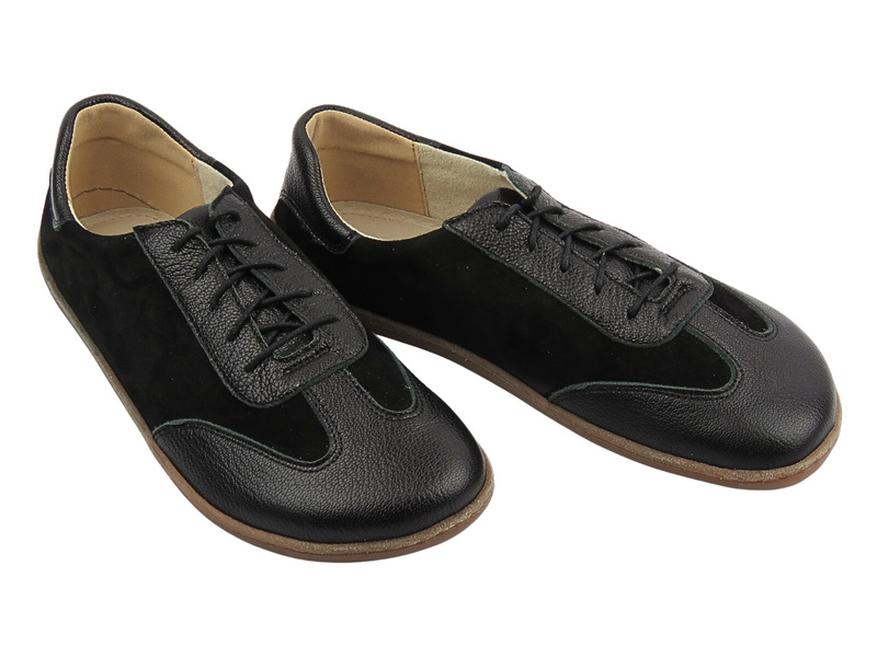 Skórzane półbuty barefoot damskie czarne Nika Komfort 1429 tegość H