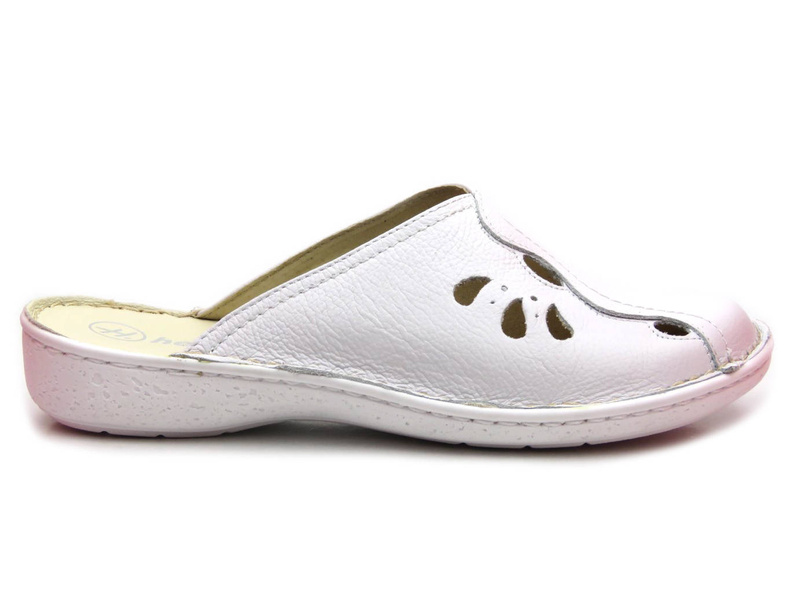 Lekkie i wygodne klapki damskie - Helios Komfort 660, białe