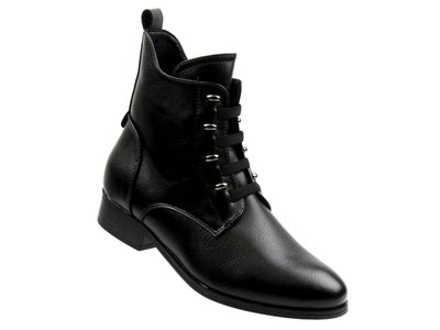 Ocieplane botki damskie czarne - Potocki 25-12665