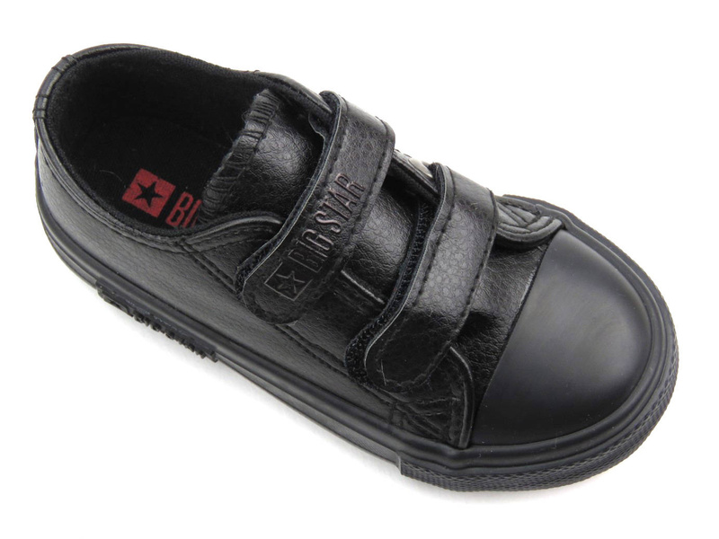Trampki dziecięce, młodzieżowe z ekoskóry - BIG STAR KK374092, czarne