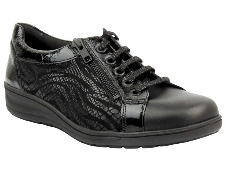 Wygodne półbuty, sneakersy damskie - SOLIDUS 29001-01001-KATE, czarne