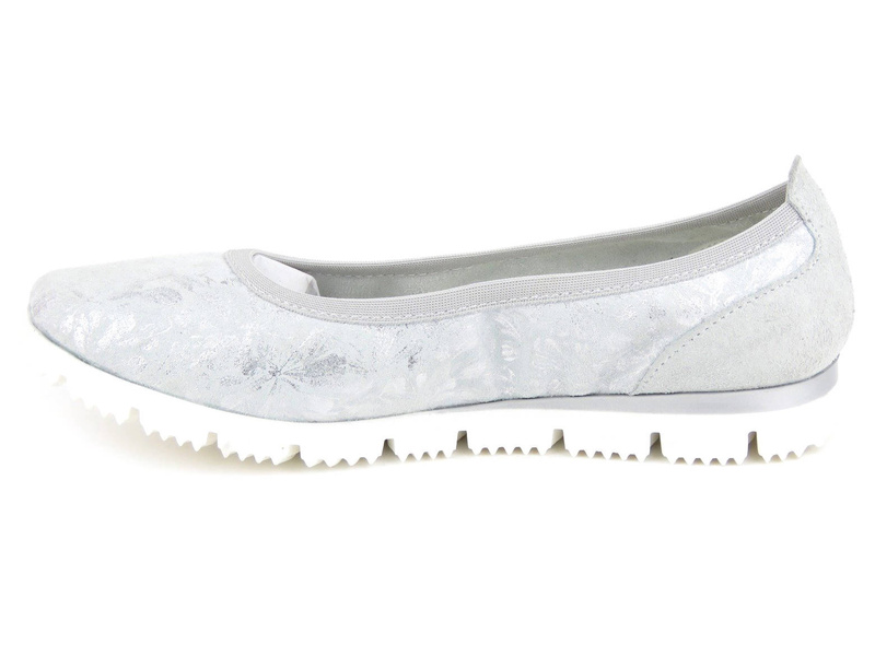 Skórzane półbuty, baleriny damskie Marco Tozzi 22127, szare