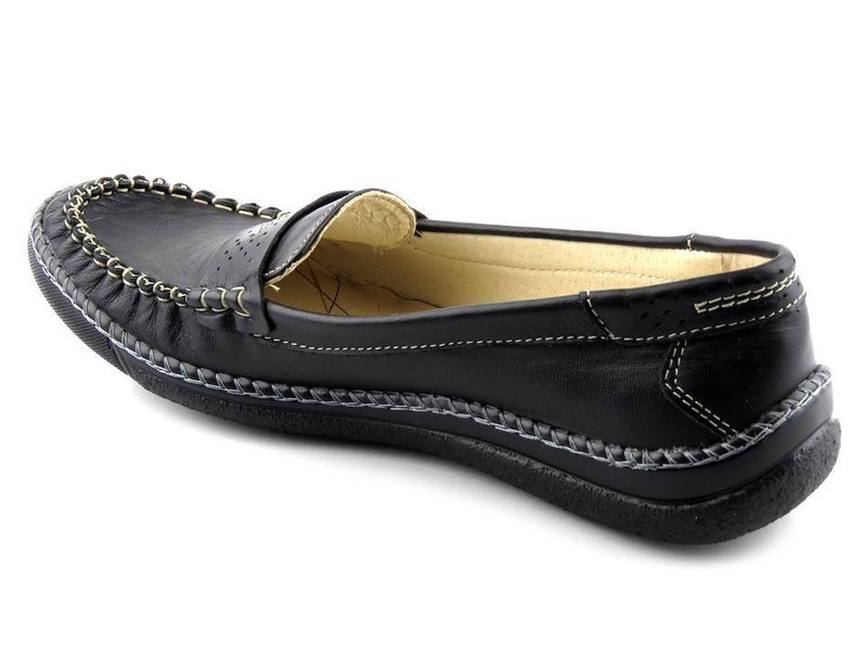 Mokasyny damskie HELIOS 737, czarne