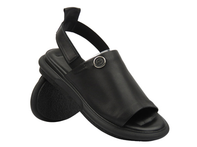  Eleganckie sandały damskie ze skóry naturalnej - Bombonella 501.24309-1, czarne