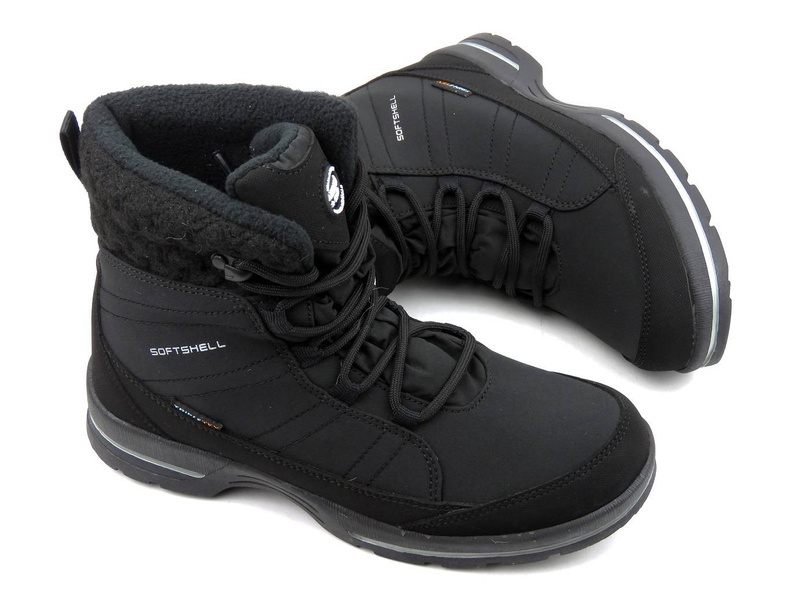Czarne śniegowce damskie AMERICAN CLUB SN02, Softshell i Tripletex
