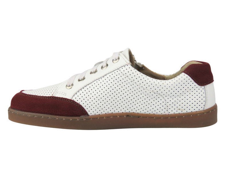 Barefoot skórzane minimalistyczne półbuty damskie Helios Komfort 470, białe 3