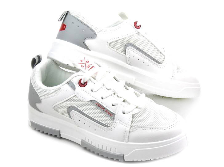 Sneakersy, buty sportowe damskie - CROSS JEANS LL2R4011C, białe