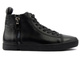 Skórzane sneakersy, trzewiki męskie za kostkę - JOHN DOUBARE M5761-1, czarne