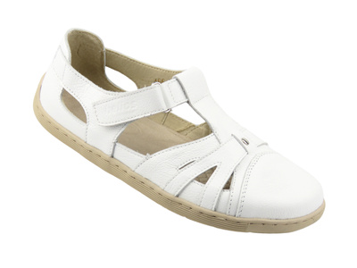 Barefoot skórzane minimalistyczne półbuty damskie Helios Komfort 466, białe