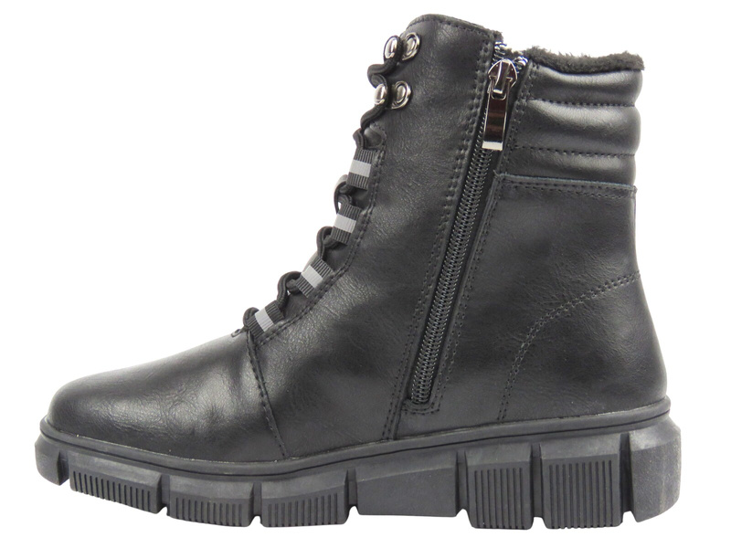 Wygodne botki damskie ze skóry Nika Komfort H-238, czarne