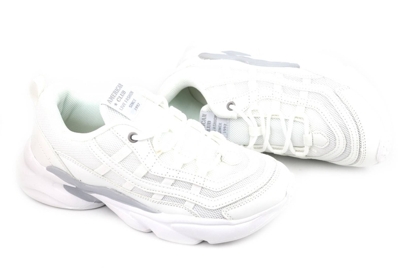 Buty sportowe damskie, adidasy American Club FH 30/22, białe