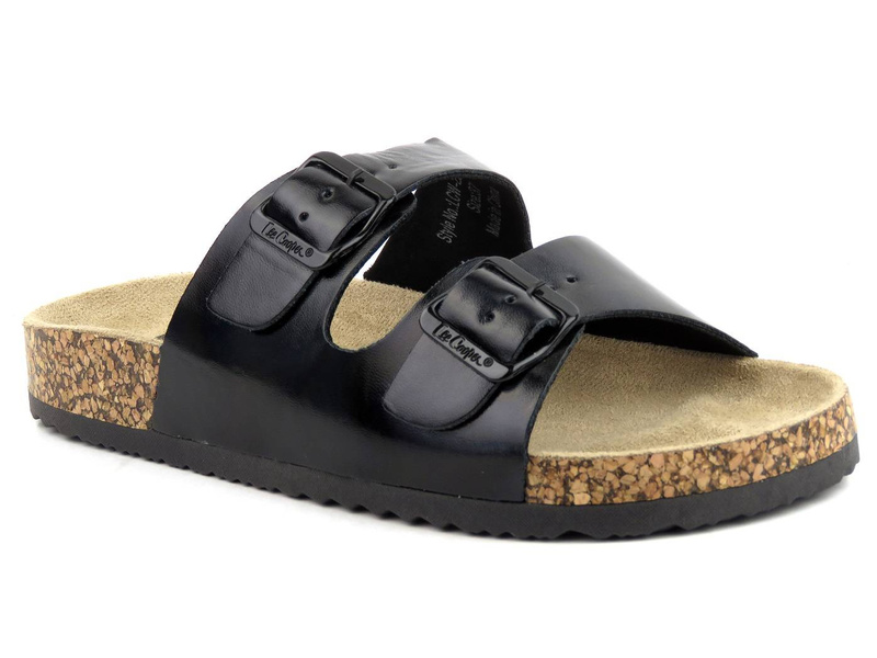 Klapki damskie na klamry - Lee Cooper 22-35-1154L, czarne