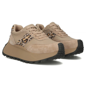 Skórzane sneakersy damskie beżowe Filippo DP6785/25