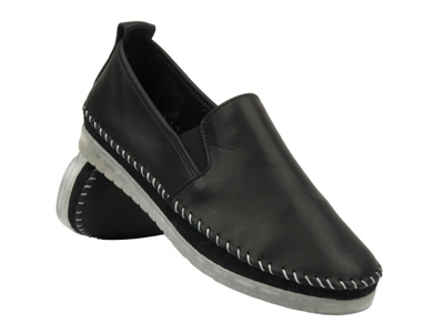 Mokasyny damskie - Sokolski ARA 414, czarne