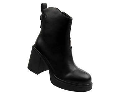 Botki damskie na obcasie Cambell 25-98301, czarne